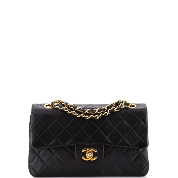 Chanel Vintage Classic Double Flap Bag Quilted Lambskin Small