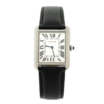 Cartier Tank Solo Quartz Watch Stainless Steel and Leather 27