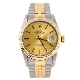Rolex Oyster Perpetual Datejust Automatic Watch Stainless Steel and Yellow Gold 36