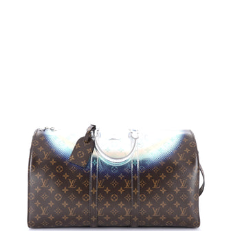 Louis Vuitton Keepall Bandouliere Bag Limited Edition Metallic Nebula Monogram Canvas 50