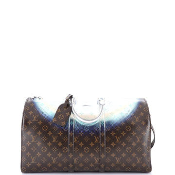 Louis Vuitton Keepall Bandouliere Bag Limited Edition Metallic Nebula Monogram Canvas 50
