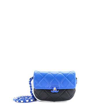 Chanel Lacquered Metal CC Flap Bag Quilted Lambskin Small