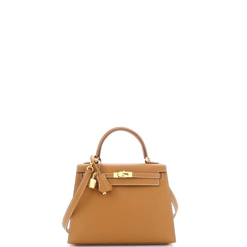 Kelly Handbag Gold Epsom with Gold Hardware 25