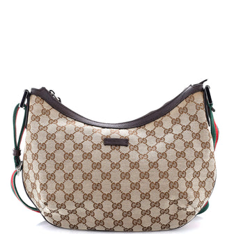 Gucci Saddle Zip Messenger Bag GG Canvas with Leather Medium