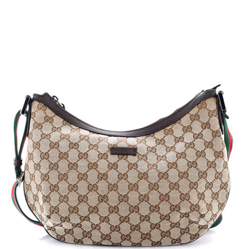 Gucci Saddle Zip Messenger Bag GG Canvas with Leather Medium