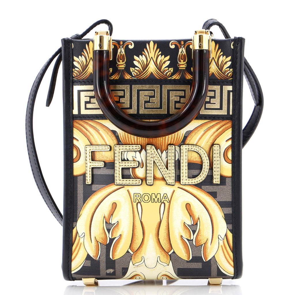 Fendi x Versace Fendace Convertible Sunshine Shopper Tote Printed