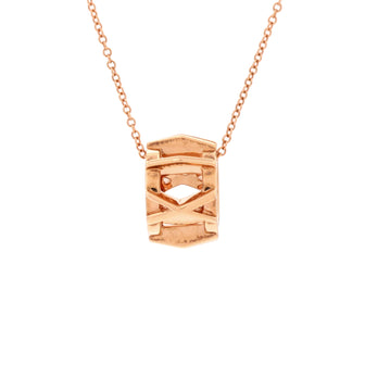 Tiffany & Co. Atlas X Open Pendant Necklace 18K Rose Gold