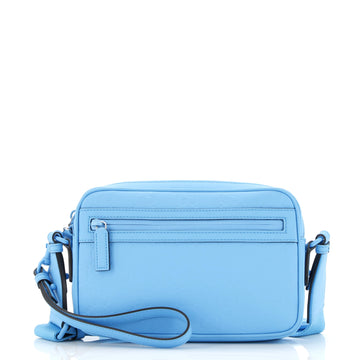 Gucci Front Zip Crossbody Bag GG Rubber Effect Leather Small