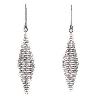 Tiffany & Co. Elsa Peretti Mesh Earrings Sterling Silver with Diamonds Mini