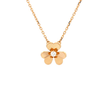 Van Cleef & Arpels Frivole Pendant Necklace 18K Yellow Gold and Diamond Mini