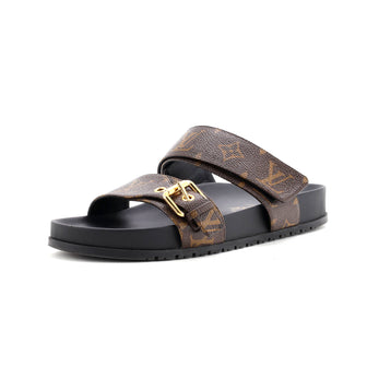 Louis Vuitton Women's Bom Dia Flat Mules Monogram Canvas