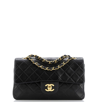 Chanel Vintage Classic Double Flap Bag Quilted Lambskin Small