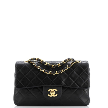 Chanel Vintage Classic Double Flap Bag Quilted Lambskin Small