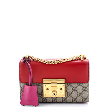 Gucci Padlock Shoulder Bag GG Coated Canvas and Leather Small