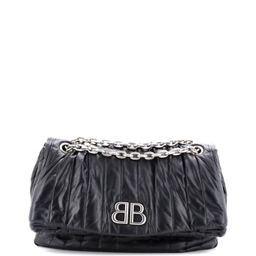 Balenciaga Monaco Chain Flap Shoulder Bag Quilted Leather Medium