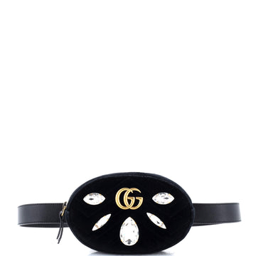 Gucci GG Marmont Belt Bag Embellished Matelasse Velvet