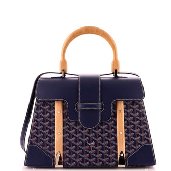Goyard Saigon Top Handle Bag Coated Canvas with Leather MM