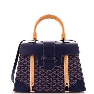 Goyard Saigon Top Handle Bag Coated Canvas with Leather MM