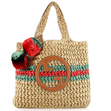 Gucci Blondie NM Open Tote Raffia Medium