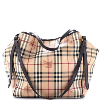 Burberry Canterbury Tote Haymarket Coated Canvas Medium