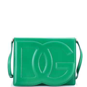 Dolce & Gabbana DG Logo Flap Shoulder Bag Leather Small