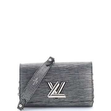 333385 Louis Vuitton Twist Chain Wallet Epi Leather Black 3333855
