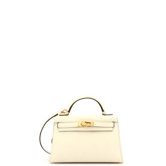 Hermes Kelly Mini II Bag Light Epsom with Gold Hardware 20