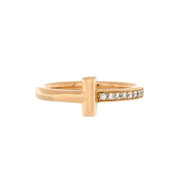 Tiffany & Co. T1 Ring 18K Rose Gold with Diamonds Narrow