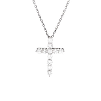 Tiffany & Co. Cross Pendant Necklace Platinum and Diamonds Small