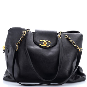 Chanel Vintage Supermodel Weekender Bag Caviar Large