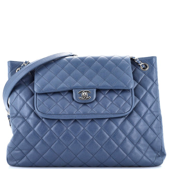 Chanel Classic Flap Shopping Tote Quilted Caviar Large