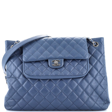 Chanel Classic Flap Shopping Tote Quilted Caviar Large