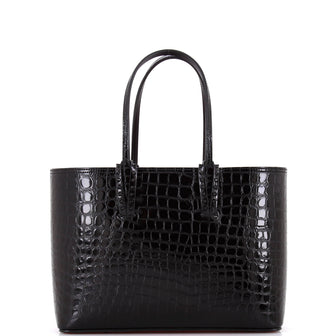 Christian Louboutin Cabata East West Tote Crocodile Embossed Leather Small