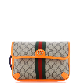 Gucci Ophidia Flap Belt Bag GG Coated Canvas with Leather