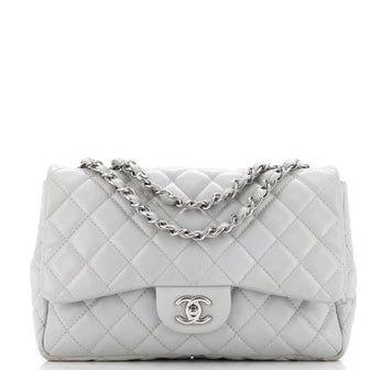Chanel Classic Single Flap Bag Quilted Caviar Jumbo