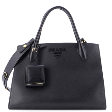 Prada Monochrome Tote Saffiano with City Calf Medium