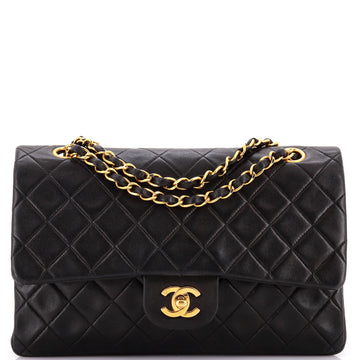 Chanel Vintage Classic Double Flap Bag Quilted Lambskin Medium