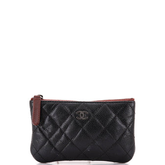 Chanel Classic O Case Pouch Quilted Caviar Mini