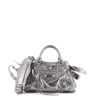 Balenciaga Neo Cagole City Bag Leather with Crystals XS