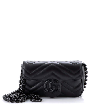 Gucci GG Marmont Monochrome Flap Bag Matelasse Leather Super Mini