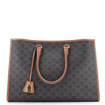Celine Horizontal Cabas Tote Triomphe Coated Canvas
