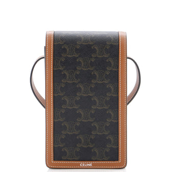 Celine Vertical Sleeve Crossbody Bag Triomphe Coated Canvas