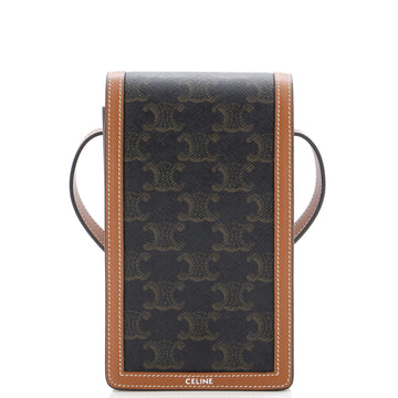 Celine Vertical Sleeve Crossbody Bag Triomphe Coated Canvas