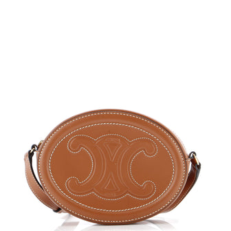 Celine Triomphe Oval Crossbody Bag Leather Mini