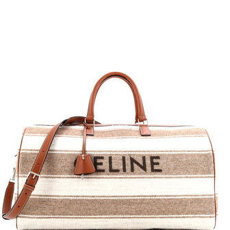 Celine Travel Duffle Bag Striped Jacquard Textile Large