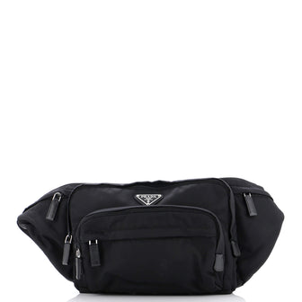 Prada Double Front Pocket Belt Bag Re-Nylon with Saffiano Leather Medium