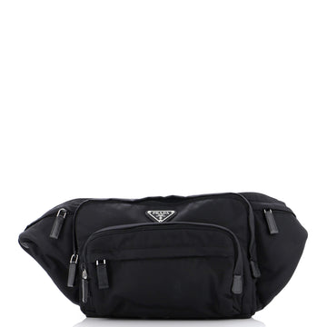 Prada Double Front Pocket Belt Bag Re-Nylon with Saffiano Leather Medium