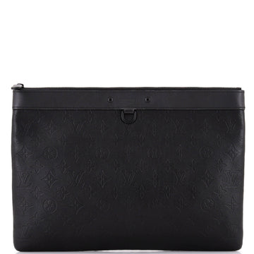 Louis Vuitton Discovery Pochette Monogram Shadow Leather GM