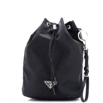 Prada Drawstring Wristlet Bucket Bag Tessuto Small