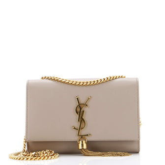 Saint Laurent Classic Monogram Tassel Crossbody Bag Leather Small